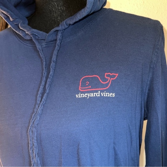 Vineyard Vines Unisex Lightweight Navy Blue Long Sleeve Hoodie Size Large - Picture 5 of 16